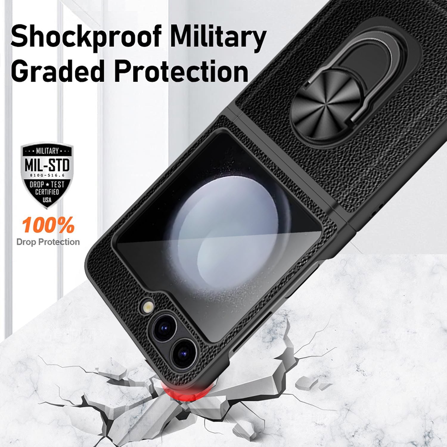 For Samsung Galaxy Z Flip5 5G Case Ring Kickstand Hard PC Phone Protector For Samsung Galaxy Z Flip5 5G Case Ring Kickstand Hard PC Phone Protector